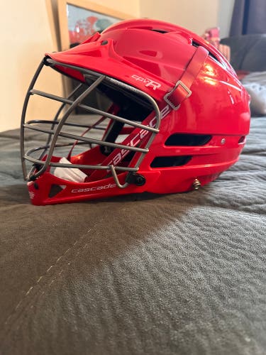 Red Cascade CPV-R lacrosse helmet