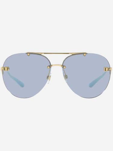 Dolce & Gabbana Men's Gold-Tone/Blue Aviator Sunglasses DG2272 02/72 61 13 Italy