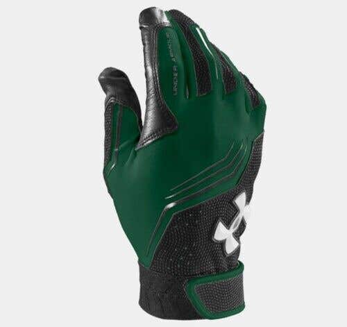 Under Armour Mens UA Clean Up Batting Gloves Dk Green 1243731-301 NEW