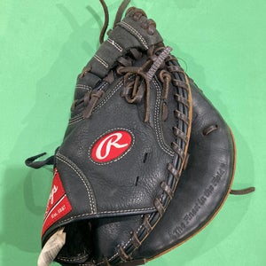 Black Used Rawlings Premium Series Right Hand Throw Catcher's Baseball Glove 32.5"