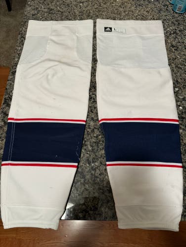 White Used Senior Adidas Pro Stock Socks