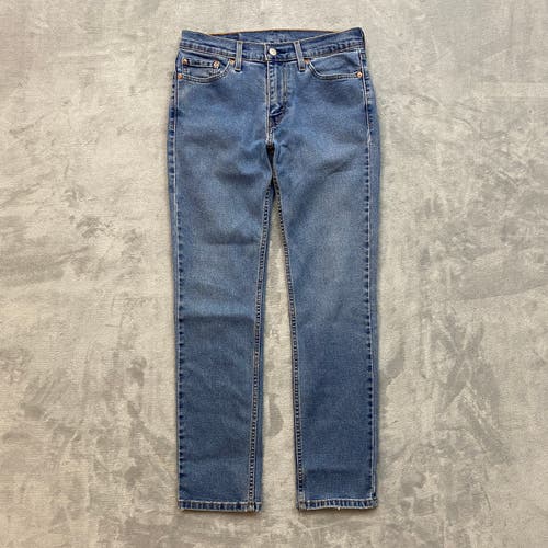 Levis 511 Jeans Men 29x30 Slim Fit Throttle Blue Dark Wash Denim Straight Leg