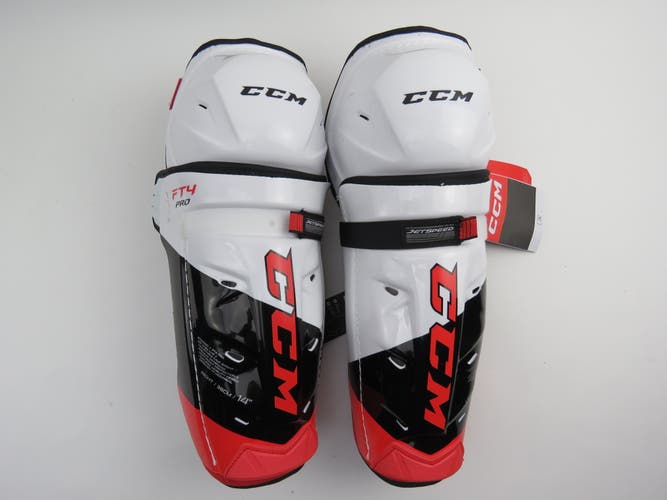 CCM JetSpeed FT4 Pro Ice Hockey Player Shin Pads Protective Senior Size 14" NEW!