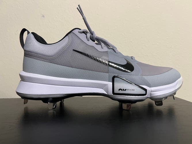 Nike Force Zoom Trout 9 Pro Metal Baseball Cleats Men’s Size 12 FB2907-002 Gray / White / Black