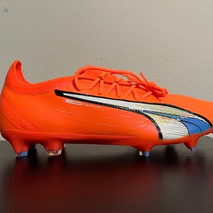 Puma Ultra Ultimate FG AG Soccer Cleats Mens Size 10 107163-01 Orange / Blue Glimmer