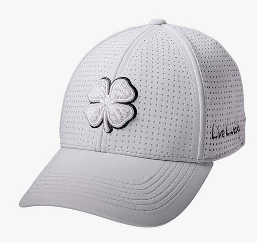 NEW Black Clover Live Lucky Perf 8 Silver Fitted S/M Golf Hat/Cap
