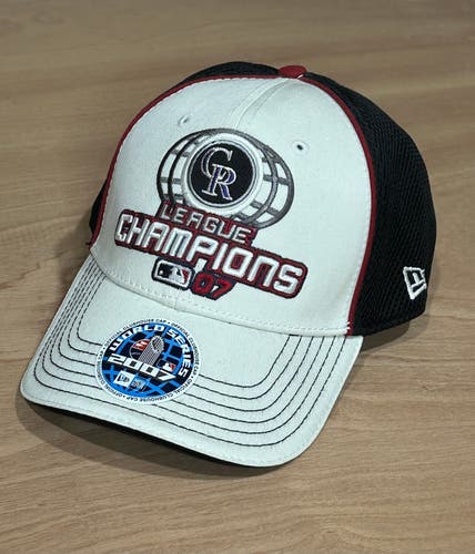 Rockies League Champion 07 White Used Men's One Size Fits All New Era Hat