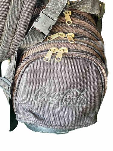Miller Golf Cart Bag Coca-Cola Logo 6-Way Single Shoulder Strap Zippers Work