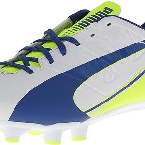 Puma Women's evoSPEED 3.3 FG Soccer Cleats White Snorkel Blue Yellow US Size 5.5