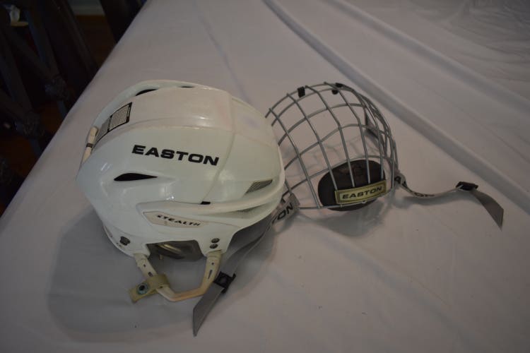 Easton Stealth S13 Hockey Helmet w/Cage, White, Medium