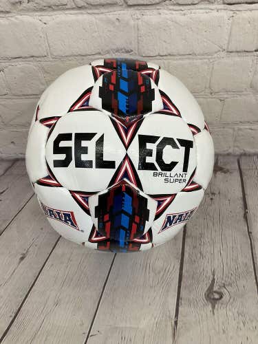 Select Super Brillant Hand Sewn Soccer Ball NAIA White Blue Red Size 5