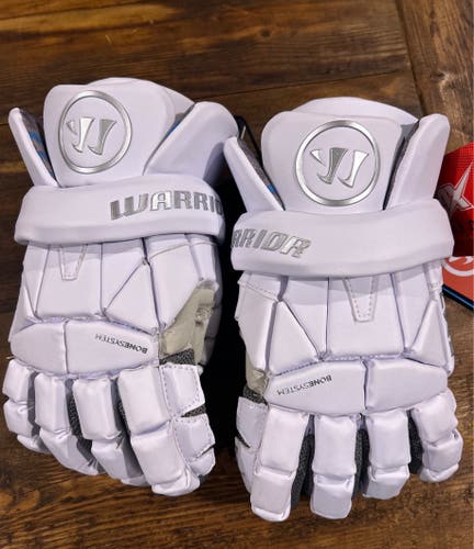 Warrior Evo Gloves Large 13” Lax Lacrosse White New