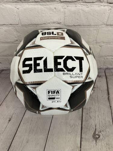 Select Super Brillant Hand Sewn Soccer Ball FIFA White Black Bronze Size 5 x 4