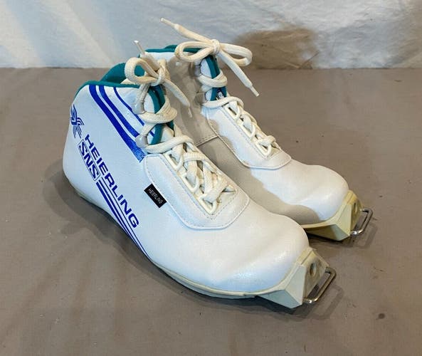 Heierling White Leather SNS Cross Country Ski Boots EU 35 US Kids 4 EXCELLENT