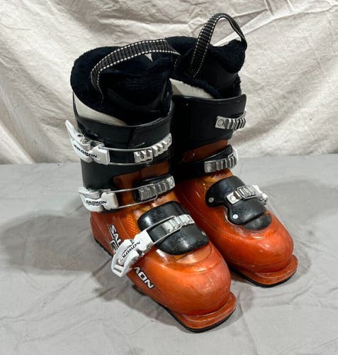 Salomon T3 Youth Alpine Ski Boots Fleece Liners Orange MDP 23.5 US 5.5 GREAT