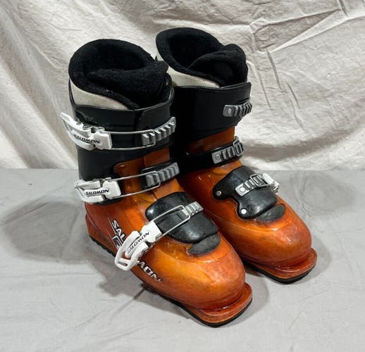Salomon T3 Youth Alpine Ski Boots Fleece Liners Orange MDP 24.5 US 6.5 GREAT
