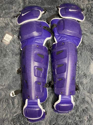 Nike Vapor Pro Catcher Shinguards Purple White 17” CT3317 Unisex Baseball NWT