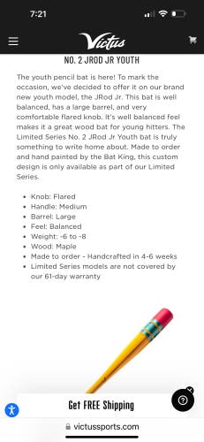 New 2023 Victus (-6) 25 oz 31" Bat