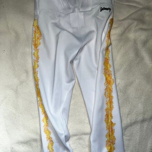 *Flames Custom*White Baseball Pants