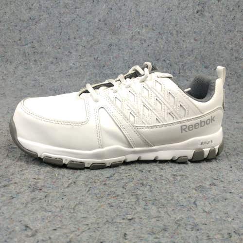 Reebok Sublite Work Shoes Mens 8 Steel Toe Slip Resistant Low Top White ASTM