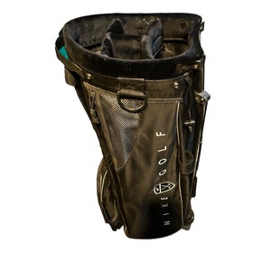 NIKE GOLF 4-Way Stand Carry Bag w/ Ozzi Double Straps Black Zipper Pouches