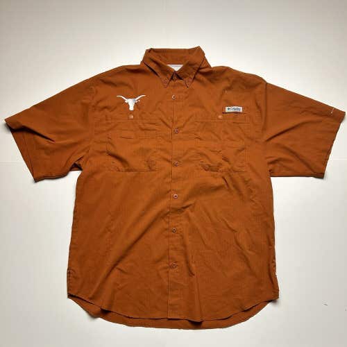 Columbia PFG University of Texas Longhorns Vented Fishing Shirt Short Sleeve Sz