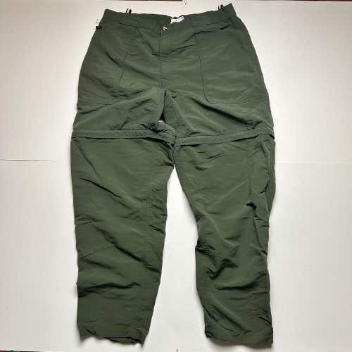 The North Face Convertable Nylon Pants Shorts Olive Green Zip Off Sz XL 36x32