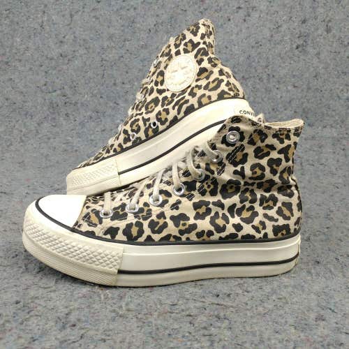 Converse All Star Chuck Taylor Womens 6 Shoes Platform Lift Leopard Animal Print
