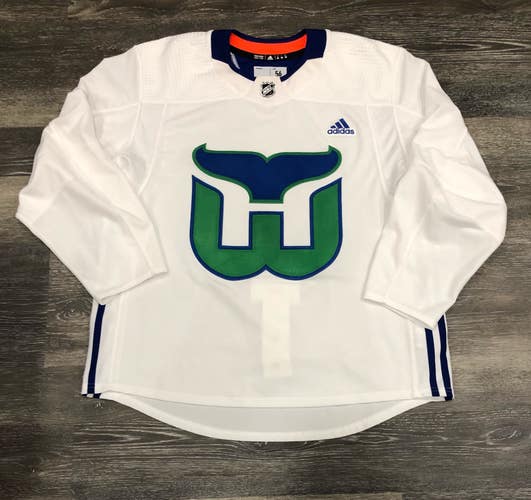 Whalers Custom Adidas MIC Pro Stock Hockey Practice Jersey White Size 56