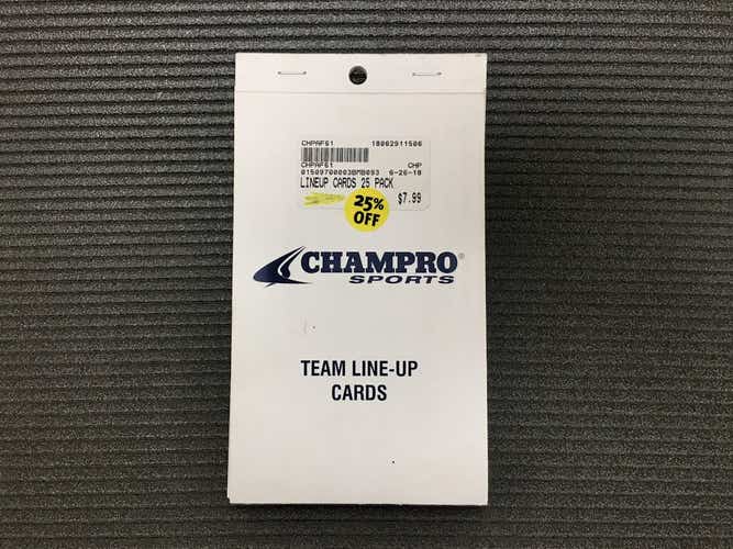 Champro Team Lineup Cards 25 Pack