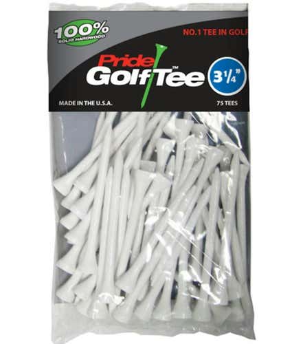 New Pride Sports Wood Tees 75 Count 3 1 4" White