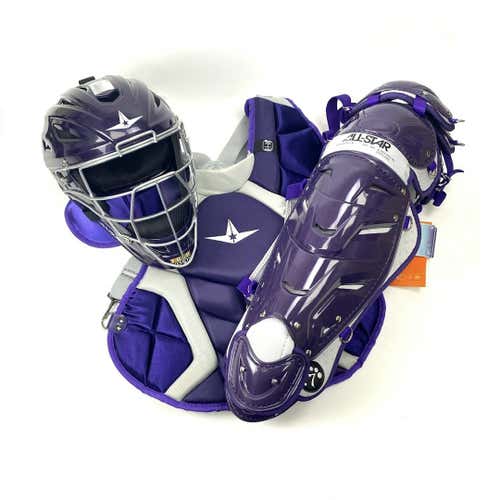 Used All-star System 7 Catcher's Equipment Set Adult Purple