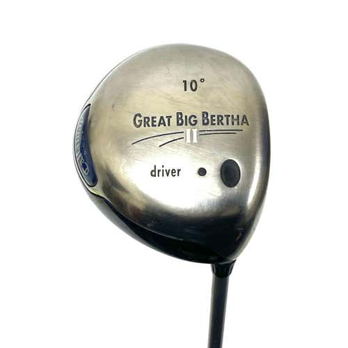 Used Callaway Great Big Bertha Ii Men's Right 10.0 Deg Driver Regular Flex Graphite Shaft 2" Short