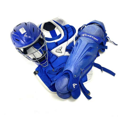 Used Easton Catcher's Equipment Set Royal Blue Adult