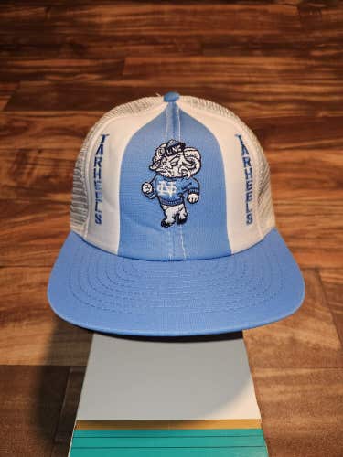 Vintage North Carolina Tarheels Lucky Stripe NCAA Mesh Trucker Vtg Hat Snapback