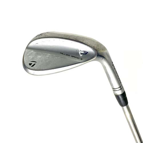 Used Taylormade Milled Grind 3 Men's Right 60 Degree Wedge Stiff Flex Steel Shaft
