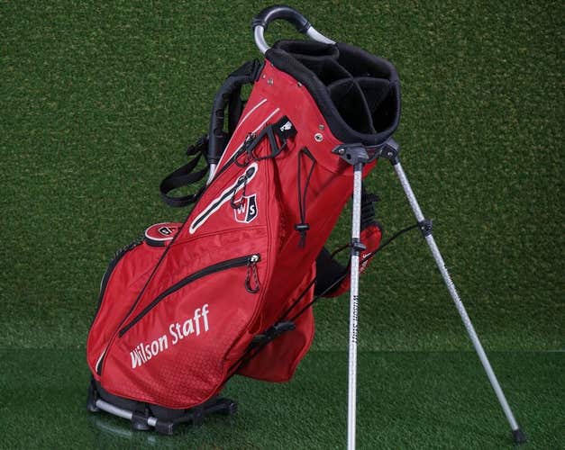 WILSON STAFF STAND BAG 5 WAY DIVIDERS GOLF CARRY BAG, RED / BLACK ~ AWESOME!!