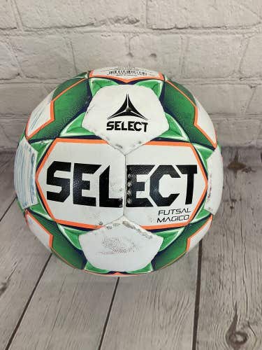 Select Futsal Magico Hand Stitched Junior Sized Soccer Ball White Green Orange