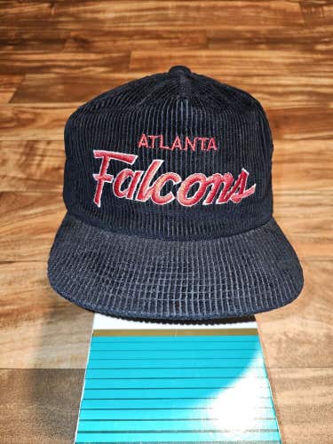 Vintage Rare Atlanta Falcons Sports Specialties Corduroy Script Zipperback Hat