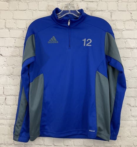 Adidas Youth MT14 NEOFC #12 D83238 L Royal Blue Training Quarter Zip Top NWT