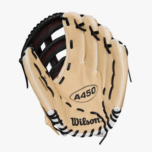 2023 Wilson A450 Outfield Glove 12" WBW10147612 Baseball Left Hand Throw Youth