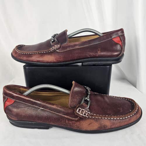 Footjoy Slip On Loafers Dark Brown Burgundy Leather Horsebit 79019 Size 12 M Men