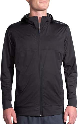 Brooks Mens Hideout 211099001 Size S Black Full Zip Hooded Running Jacket NWT