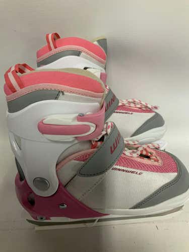 Used Winnwell Pink Adjustable 12-2 Adjustable Soft Boot Skates