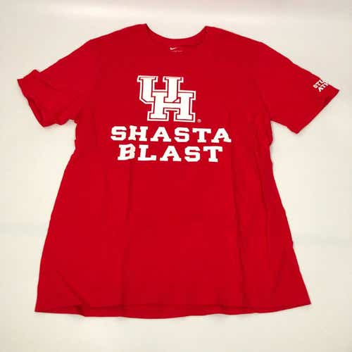 Houston Cougars Mens Shirt Large Nike Red White Short Sleeve Tee NCAA Football