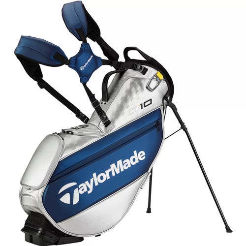 NEW 2024 Taylormade Qi10 Silver/Navy Tour Stand Carry Golf Bag