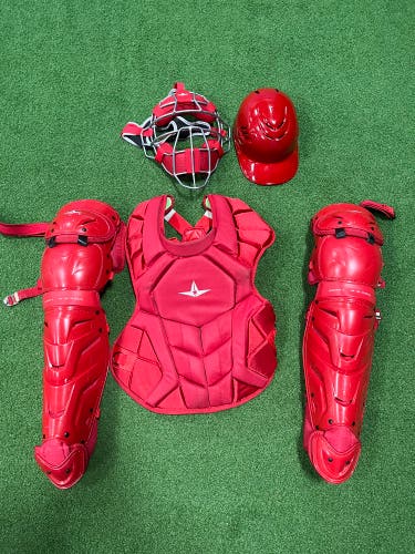 All Star Adult Solid Red Pro Catchers Set Lightly Used