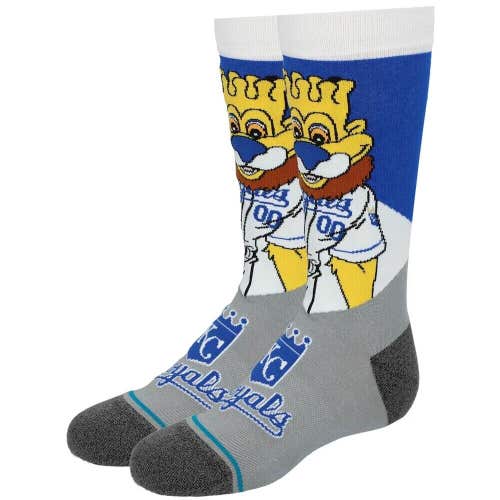 Stance Kansas City Royals MLB Royals Mascot Socks Youth Size Large 3-5.5 NWT