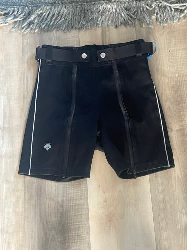 Black Used Unisex Descente Ski Shorts