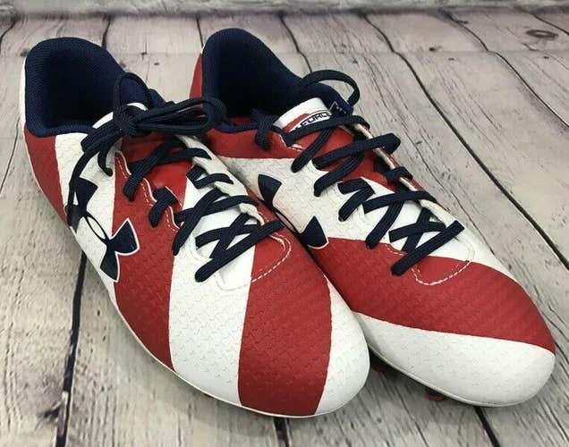 Under Armour Speed Force FG Junior Cleats Colors USA Red White Blue US Size 5.5Y